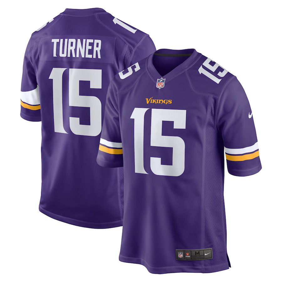 Men Minnesota Vikings #15 Dallas Turner Nike Purple 2024 NFL Draft First Round Pick Player Game Jersey